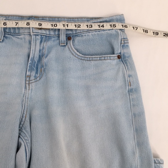Old Navy Mid-rise Baggy Wide Leg Jeans Distressed Light Wash 6 Petite - Picture 9 of 11
